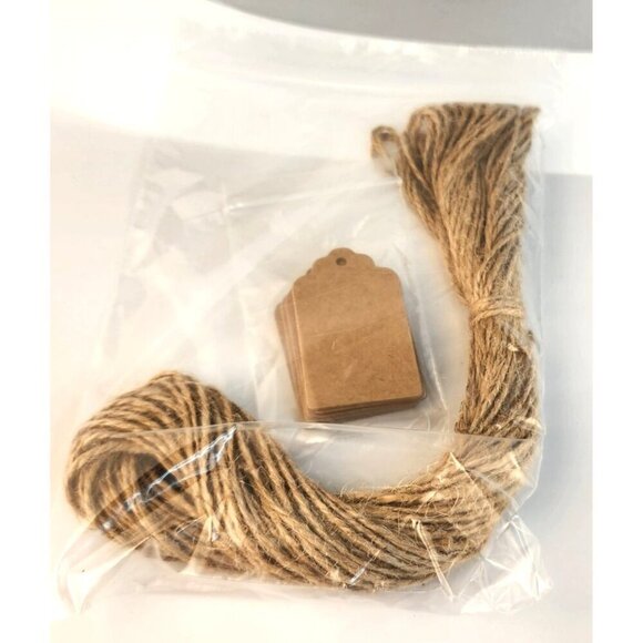 Card Stock Paper Tags With Jute Twine String For Gift Wrapping Crafting Or Labe - Picture 3 of 6
